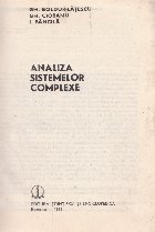 Analiza sistemelor complexe