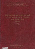 Dictionar frecventa numelor familie din