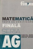MATEMATICA. TESTE DE VERIFICARE FINALA