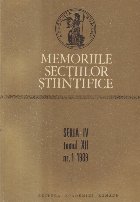 Memoriile Sectiilor Stiintifice, Nr. 1/1989