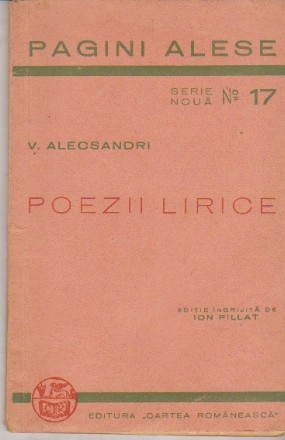 Pagini Alese, Nr. 17. Poezii Lirice - V. Alecsandri