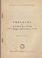 Programa de Geografie, clasele V-VIII ale scolii generale de 10 ani - curs de zi, invatamintul seral si fara f