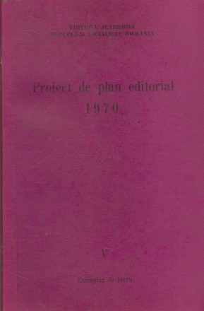 Proiect de Plan Editorial 1970 - V