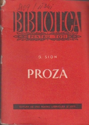 Proza - Suvenire Contimpurane (G. Sion)
