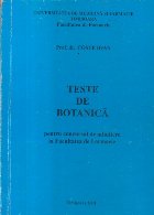 Teste de Botanica pentru concursul de admitere la Facultatea de Farmacie