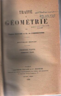 Traite de Geometrie, Premiere Parte - Geometrie Plane (1929)